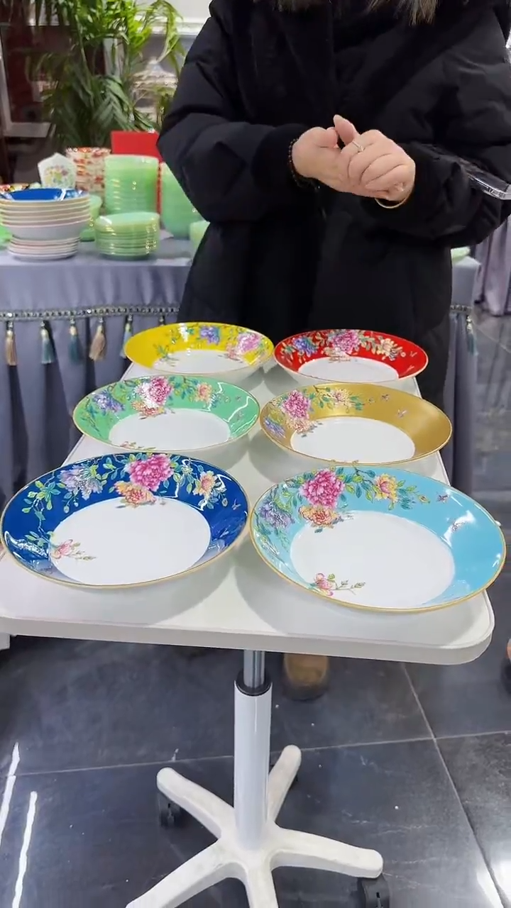 【闪购商品】瓷片 8英寸圆深盘6个景德镇陶瓷【秦坊】