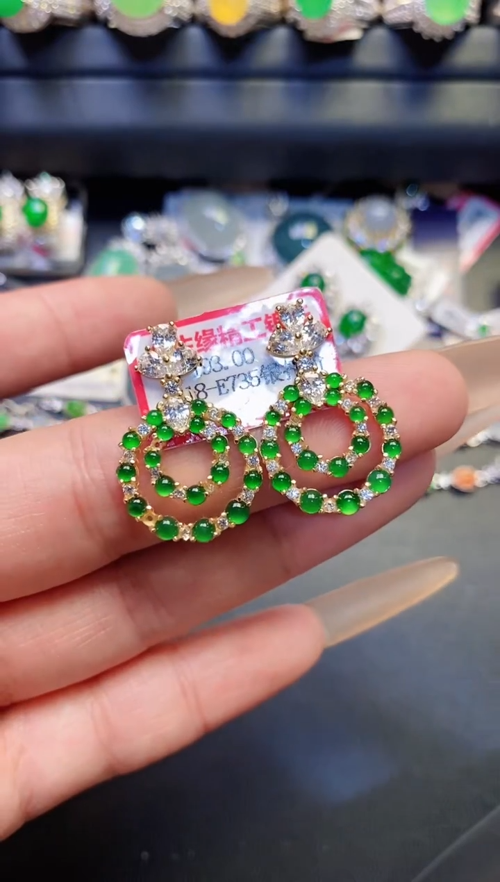 银S925镶嵌戒指翡翠天然