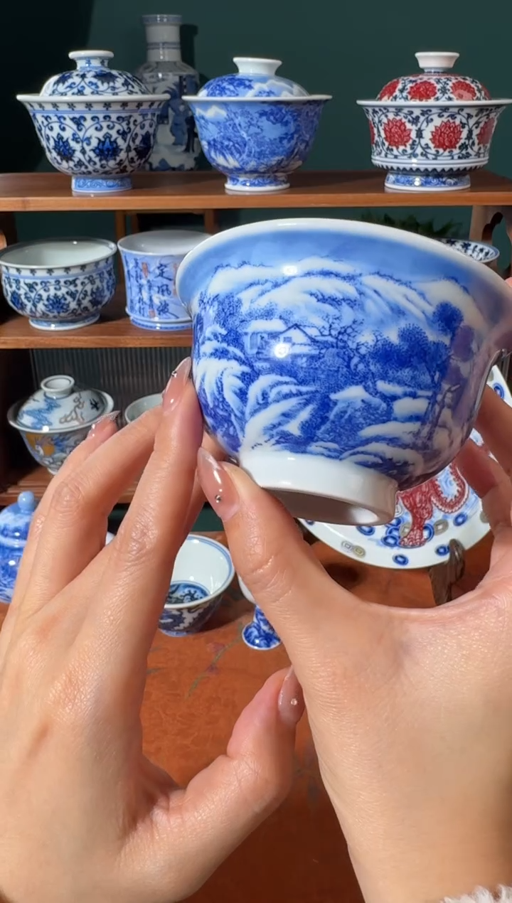 【闪购商品】杯云山片玉雪景压手杯