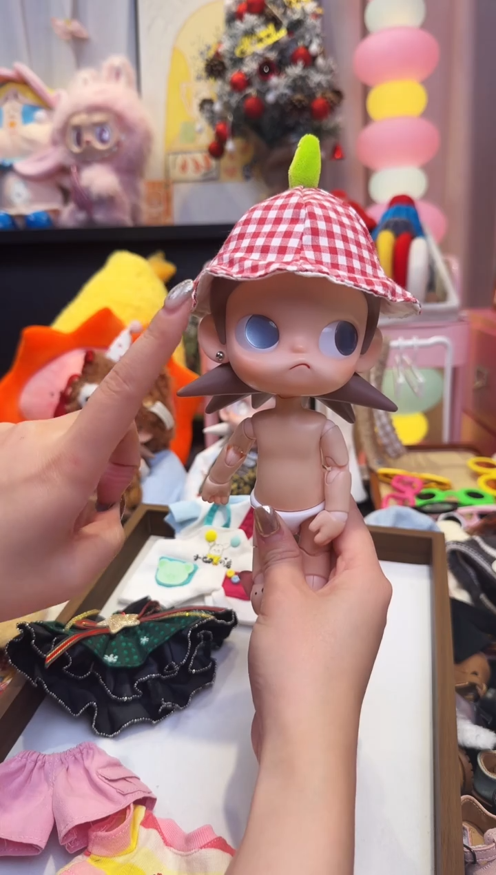 格纹小帽子一个嘎子姐衣服