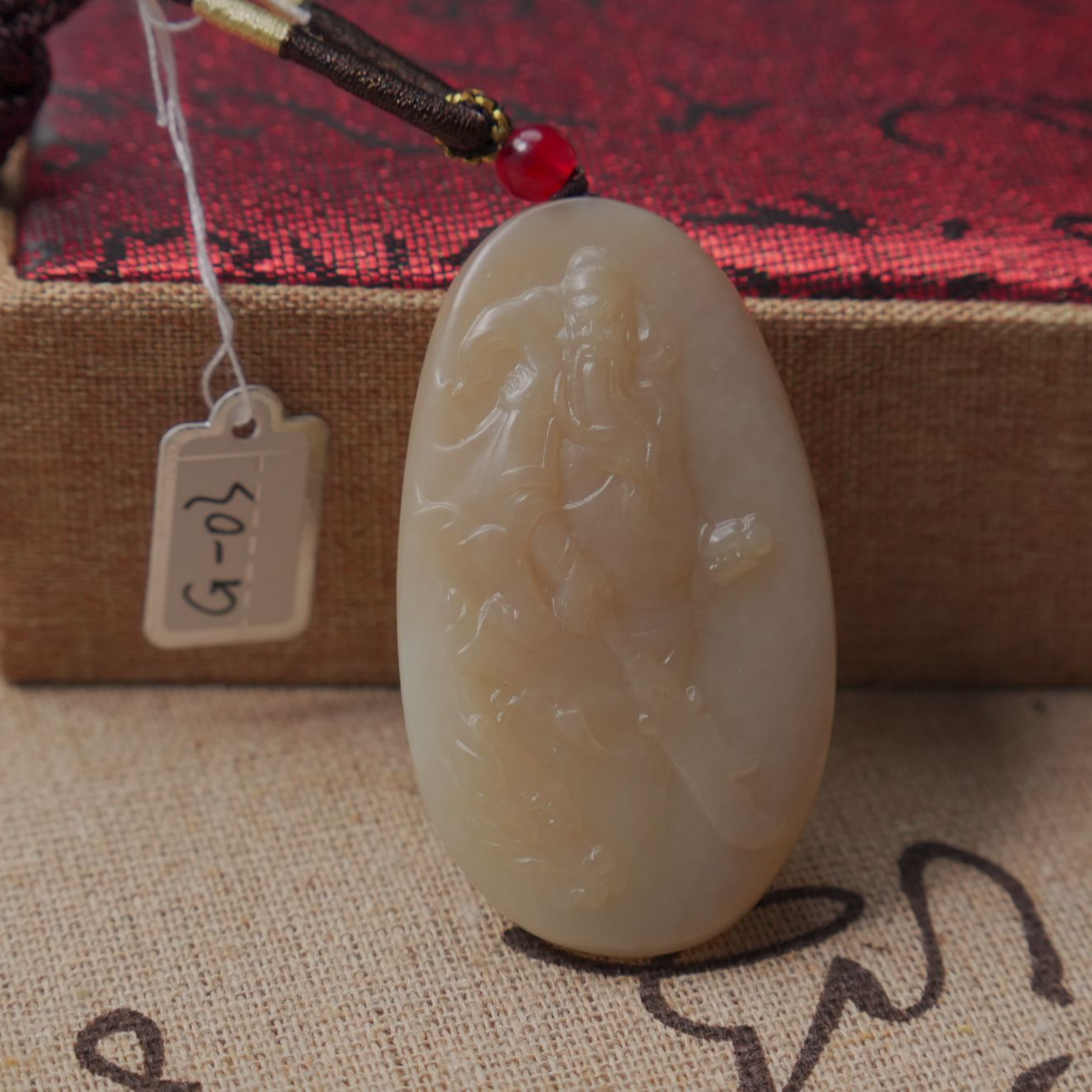 和田玉糖料挂件-关公