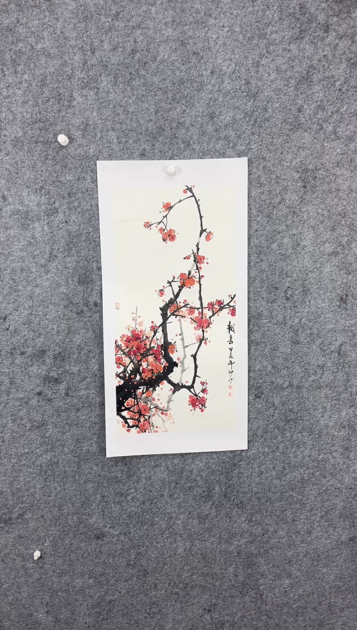 【闪购商品】国画69*34画家李兰手绘写意作品已托裱