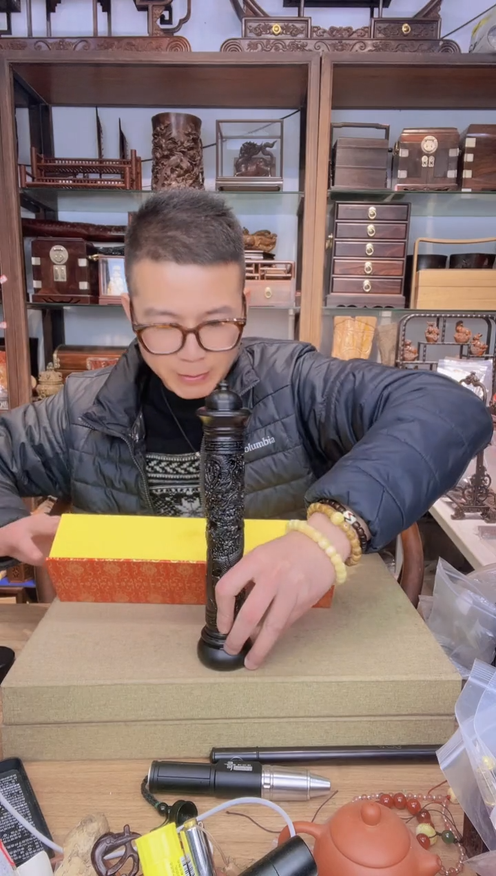 【闪购商品】乌木类书架183 紫光檀立式龙香柱