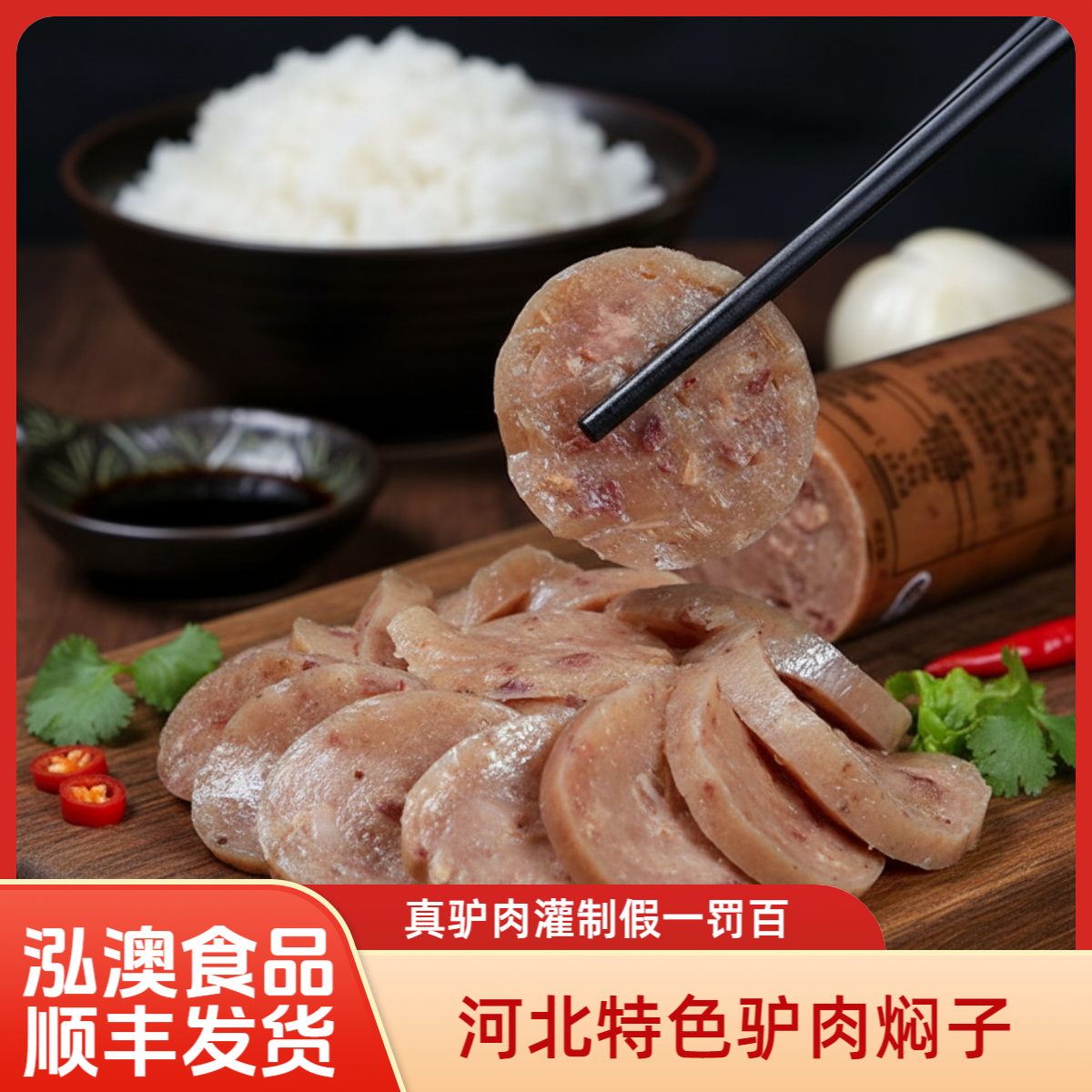 驴肉焖子河北特色美食驴肉灌肠下酒菜开袋即食/包邮