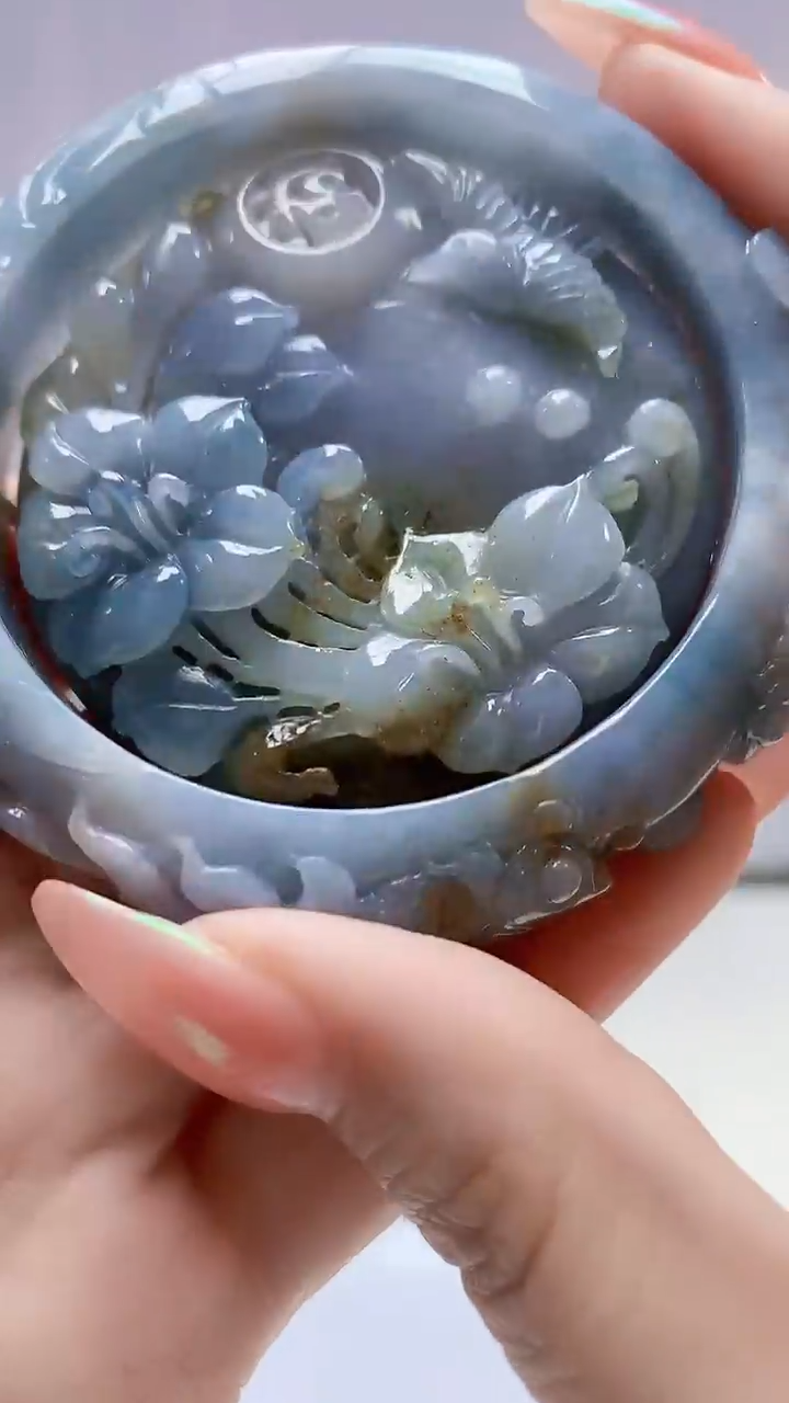 【闪购商品】定制翡翠未镶嵌5153DD-毛货手镯（58圈）7