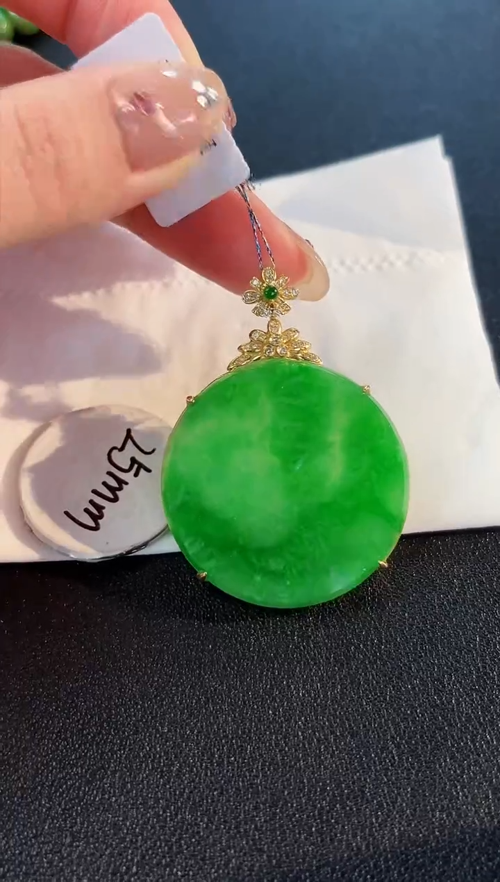 【闪购商品】翡翠颈饰18K金镶嵌缅料A货/支持复检/一件