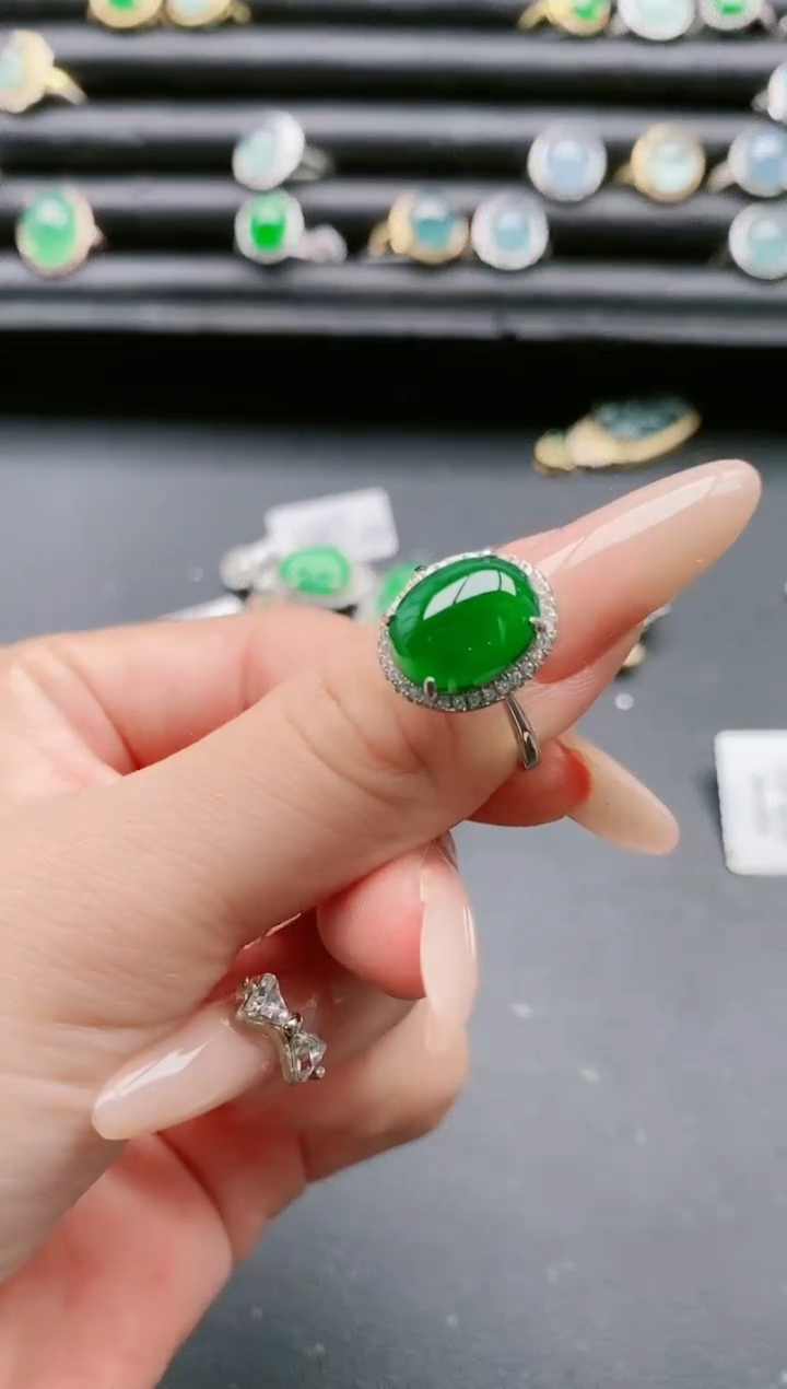 【闪购商品】翡翠戒指银S925镶嵌111111