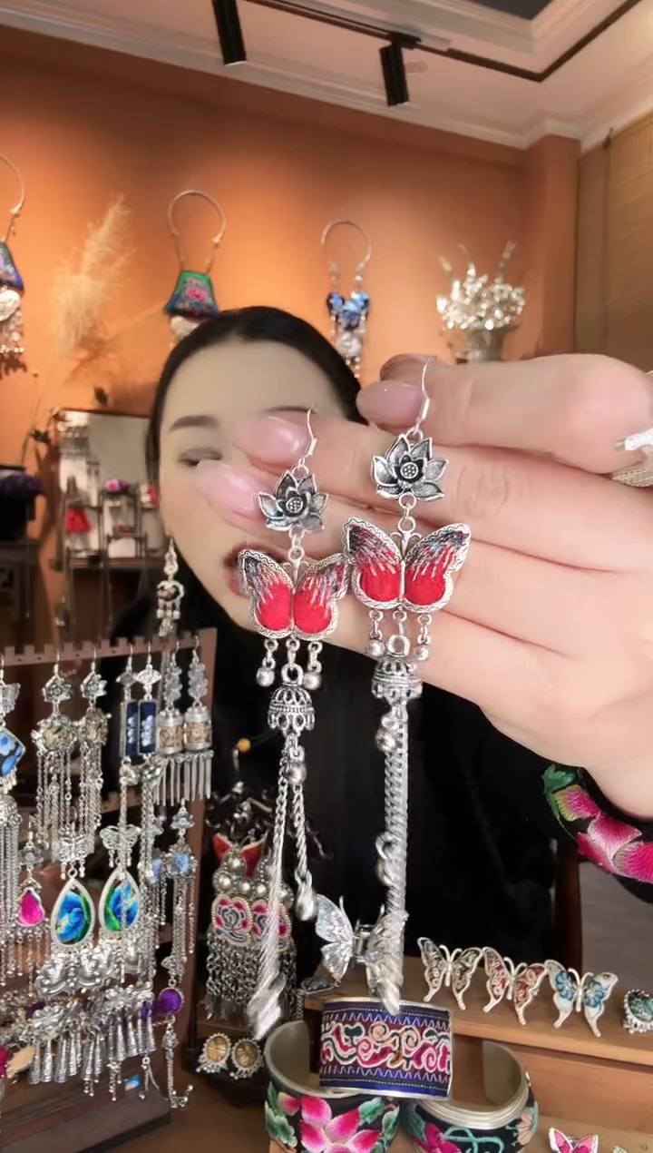 刺绣纯手工民族风耳环