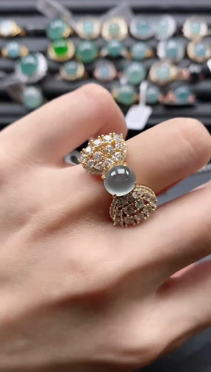 【闪购商品】翡翠戒指银S925镶嵌51511