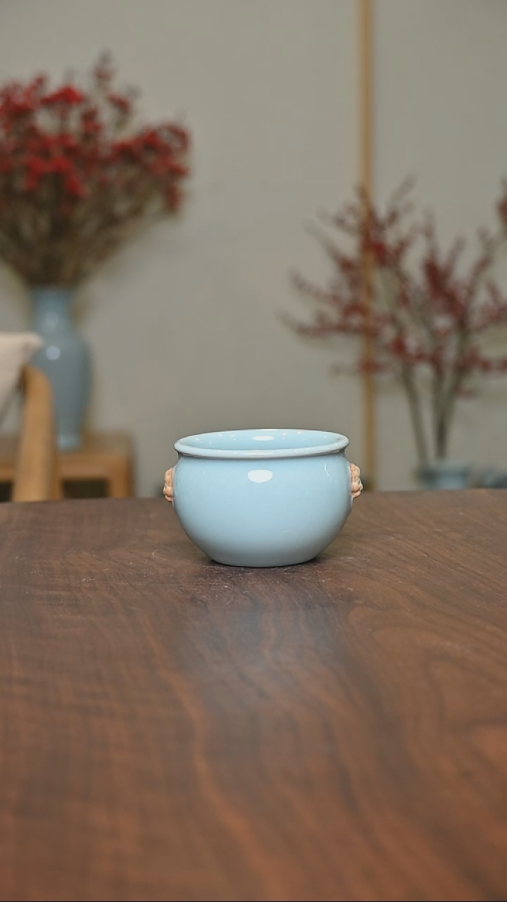 【闪购商品】其他天青釉朱晓辉款手拉虎头缸杯120毫升一级
