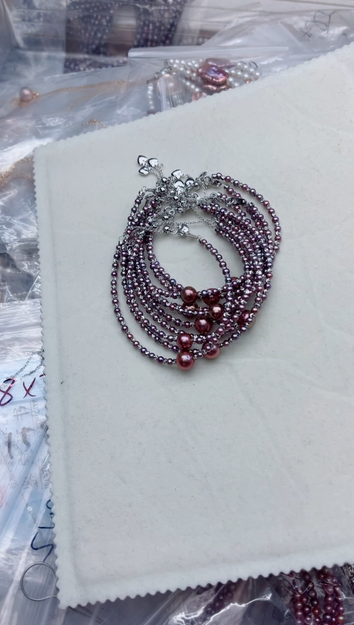 未镶嵌手链淡水珍珠多样性发其一，非无暇