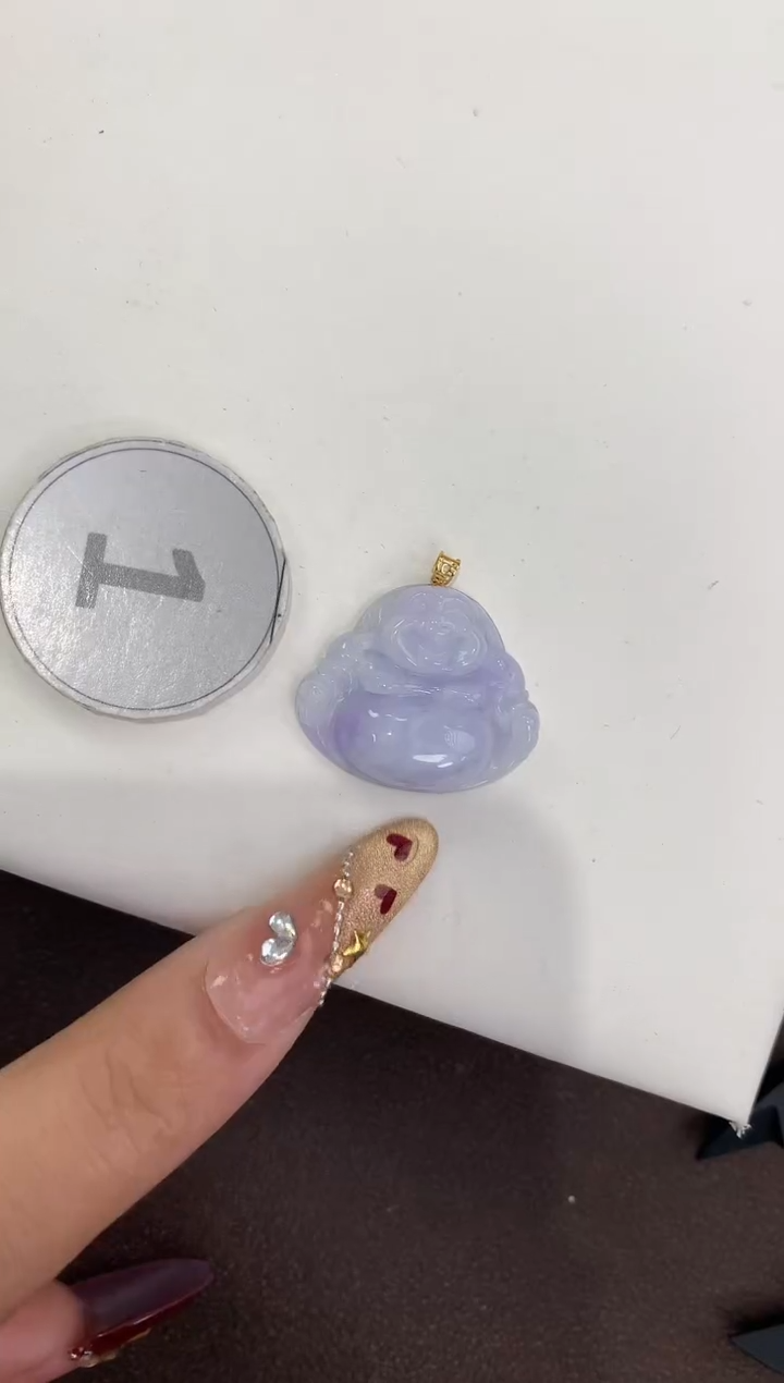 颈饰18K金镶嵌翡翠天然缅甸a货翡翠