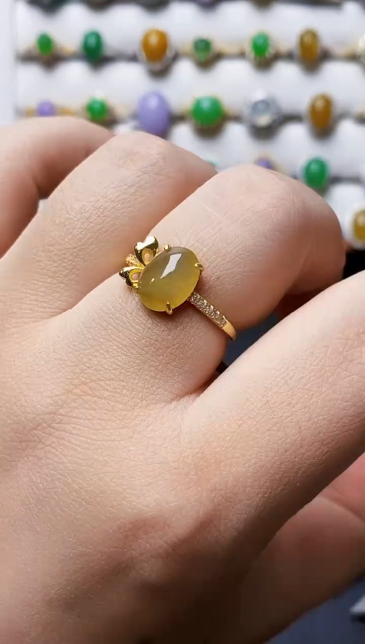 银S925镶嵌戒指翡翠0218