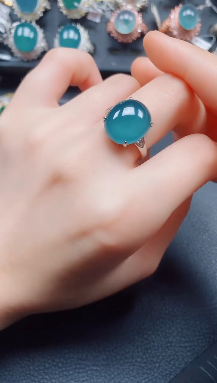 翡翠银S925镶嵌戒指翡翠