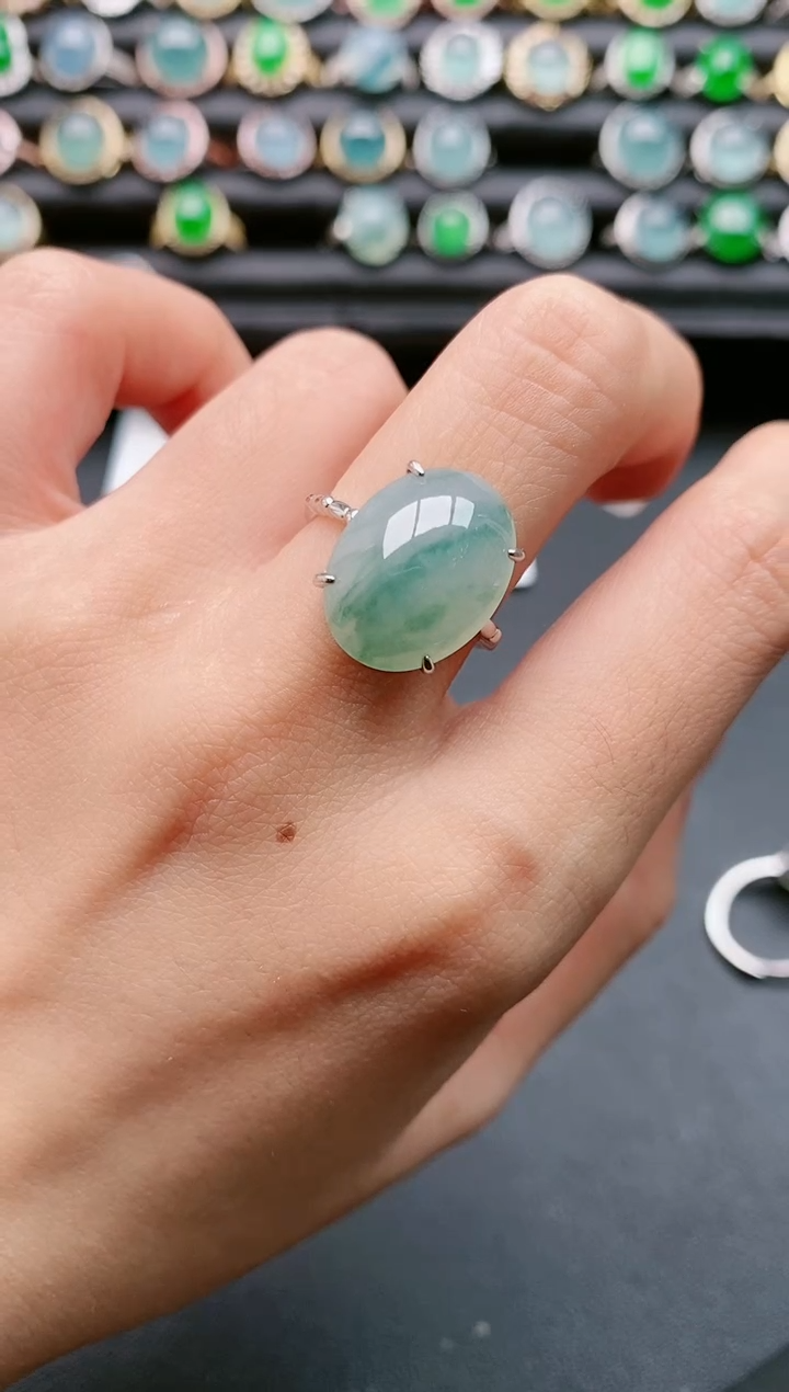 【闪购商品】翡翠戒指银S925镶嵌111111