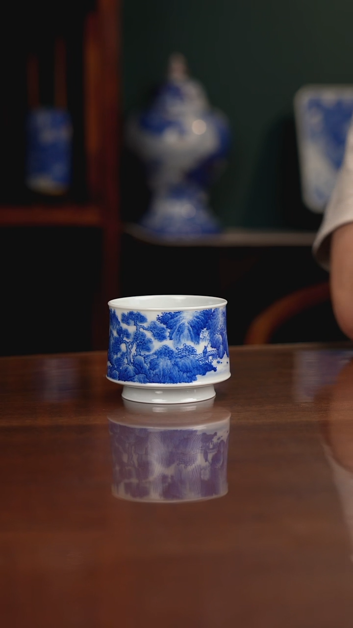 晓月柴窑 山水主人杯