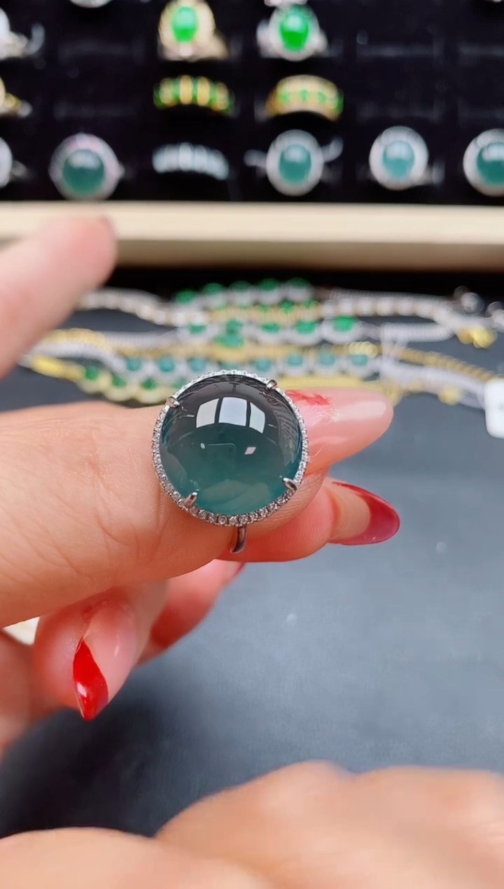 【闪购商品】翡翠戒指银S925镶嵌321321