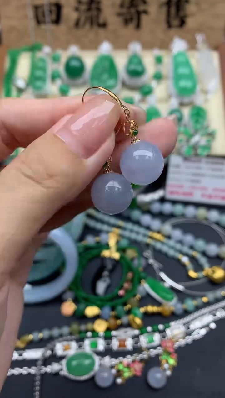 【闪购商品】翡翠耳饰18K金镶嵌426-中国好珍宝