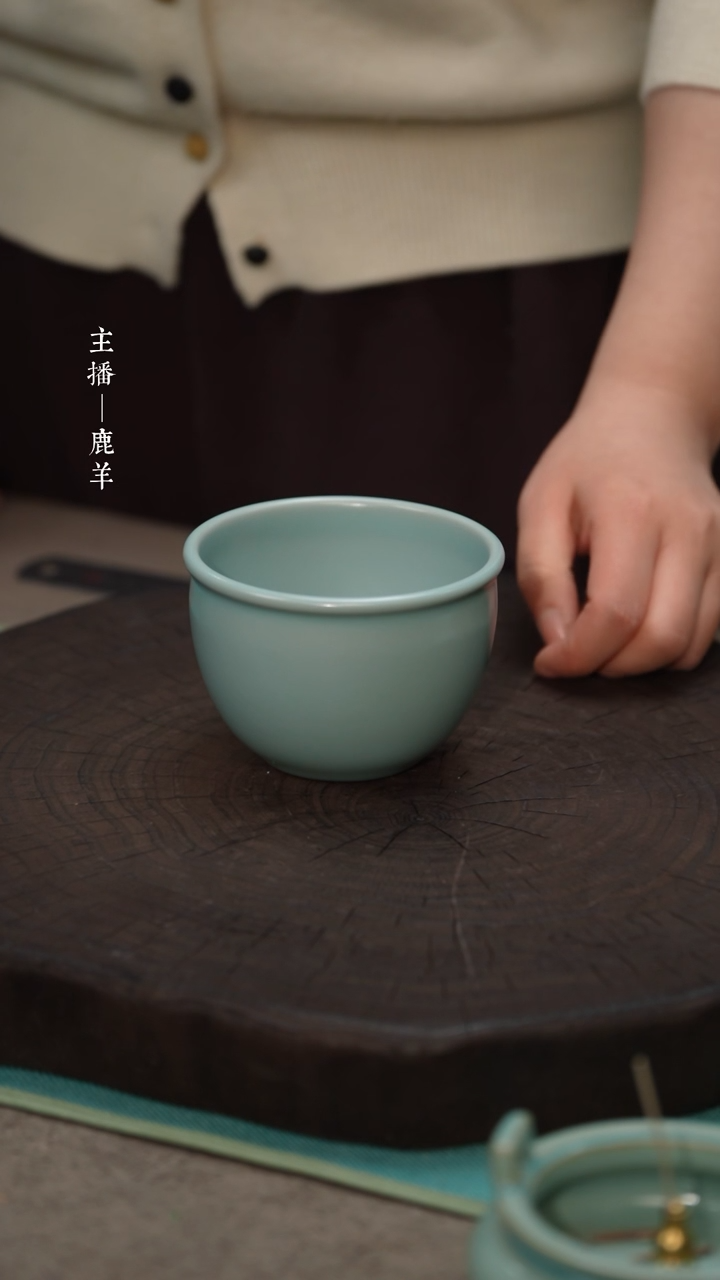 【闪购商品】缸杯/小建水200ml-宋延宾汝瓷-羊