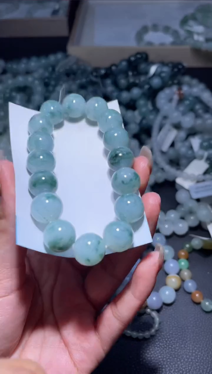 【闪购商品】定制翡翠未镶嵌天然缅甸A货翡翠手串54