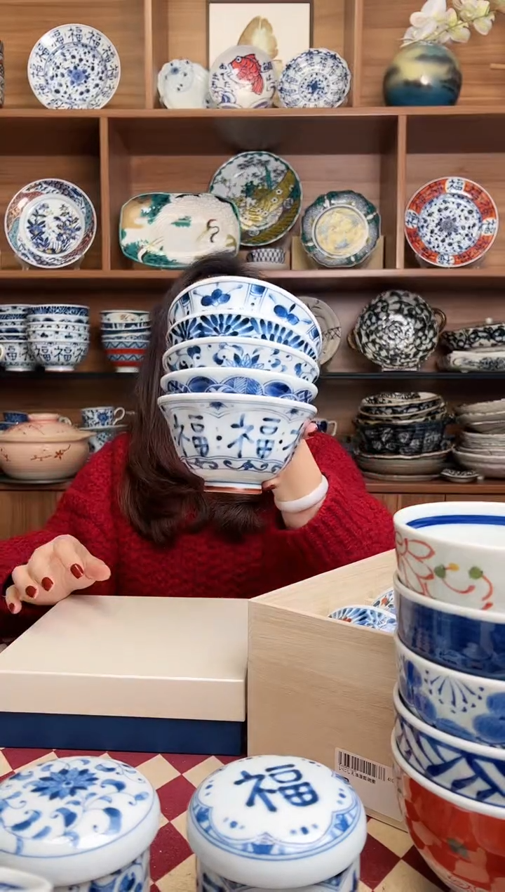 【闪购商品】瓷片蓝凛堂12.5cm大平碗 5只装混搭