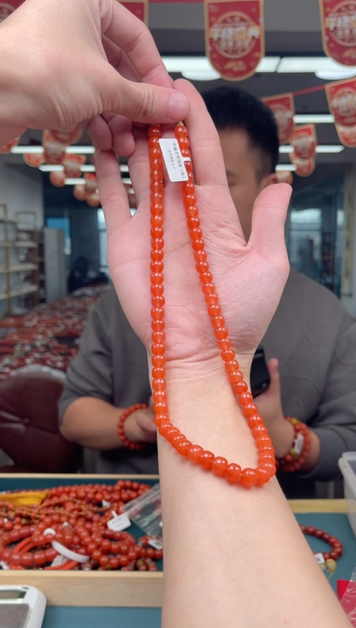 【闪购商品】南红玛瑙A44未镶嵌8mm滴水洞妈妈链-多样性发一件