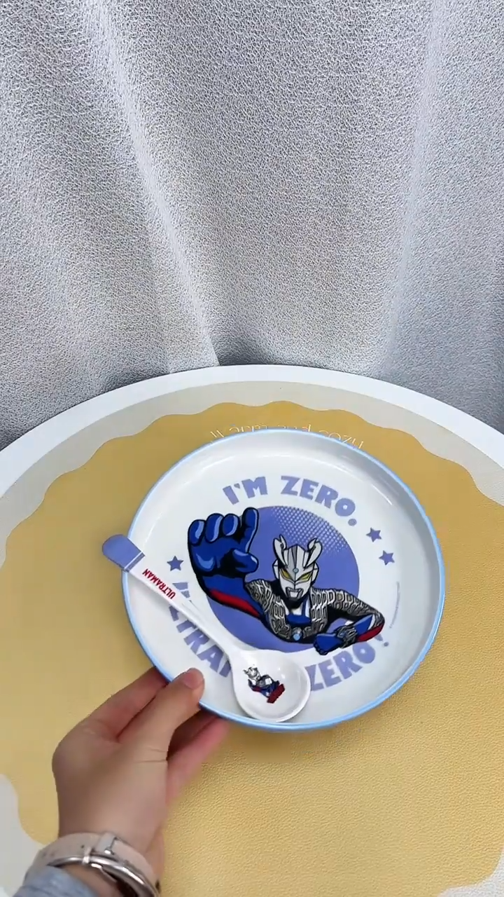 密胺奥特曼双色圆盘+奥特曼勺子