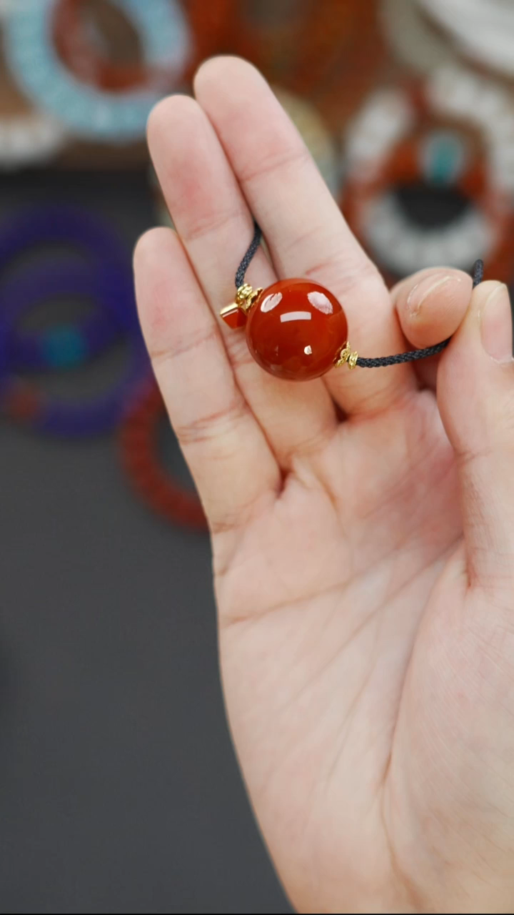 未镶嵌文玩配饰南红玛瑙梵阁精品文玩回血锁骨链