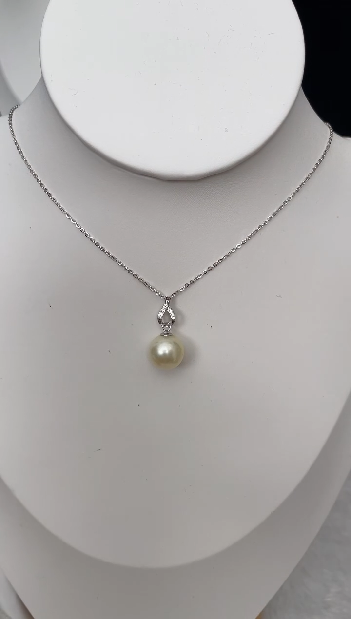 【闪购商品】海水珍珠吊坠(赠链)未镶嵌南洋金珠简约款11-12mm