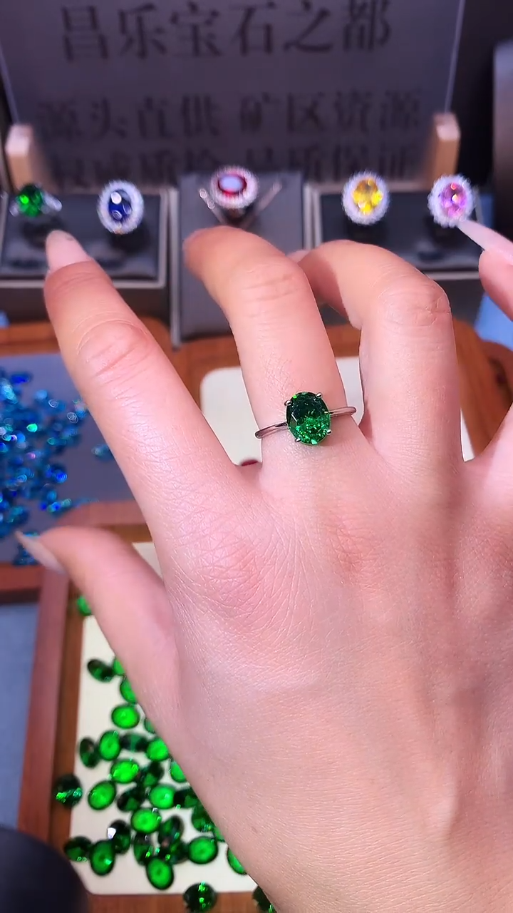 银S925镶嵌戒指碧玺........