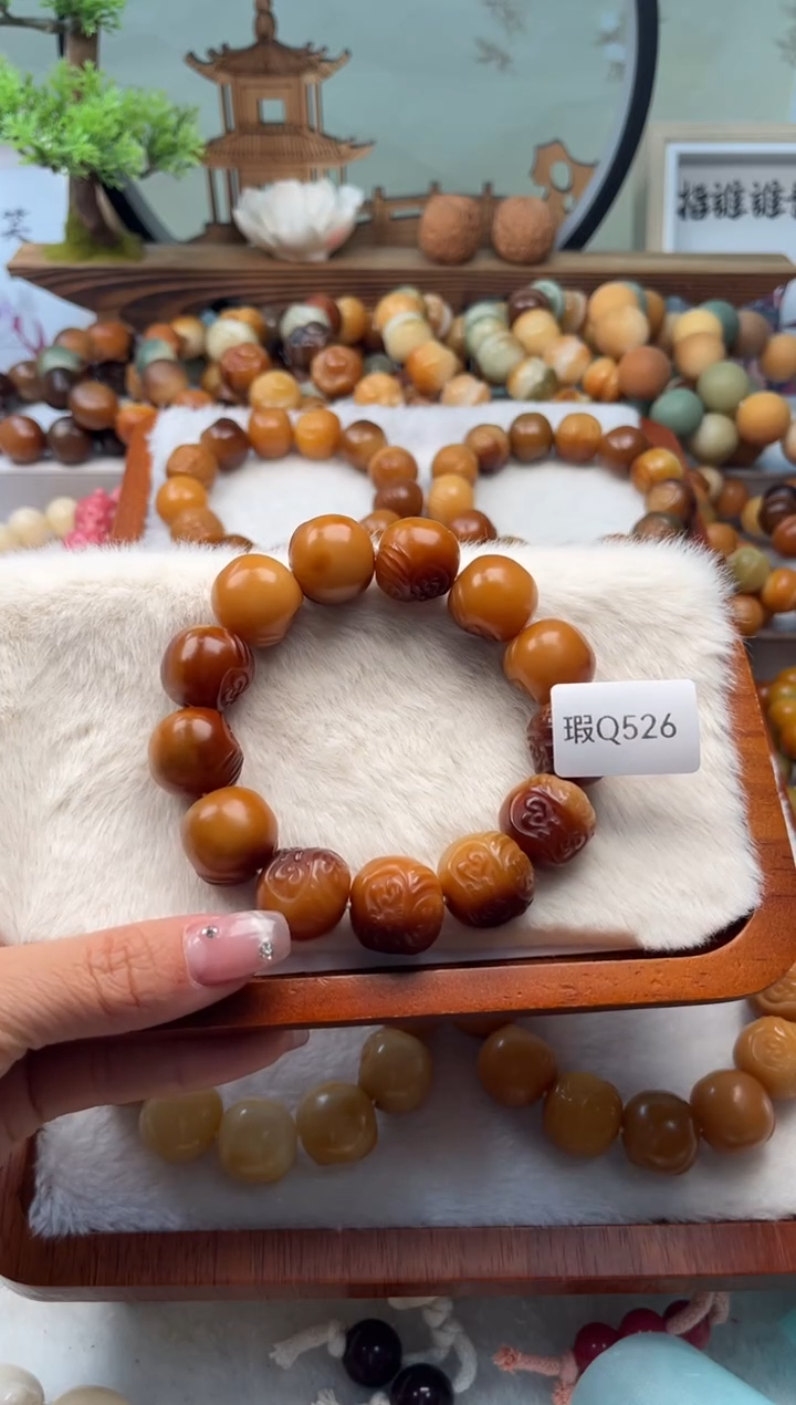 【闪购商品】菩提根/象牙果手串20mm瑕达摩一串Q526