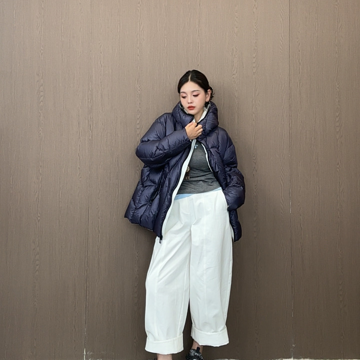 DS  极光 90白鸭绒羽绒服女保暖连帽创新潮流设计感羽绒服23088