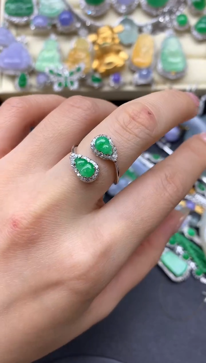 【闪购商品】翡翠戒指18K金镶嵌444-中国好珍宝