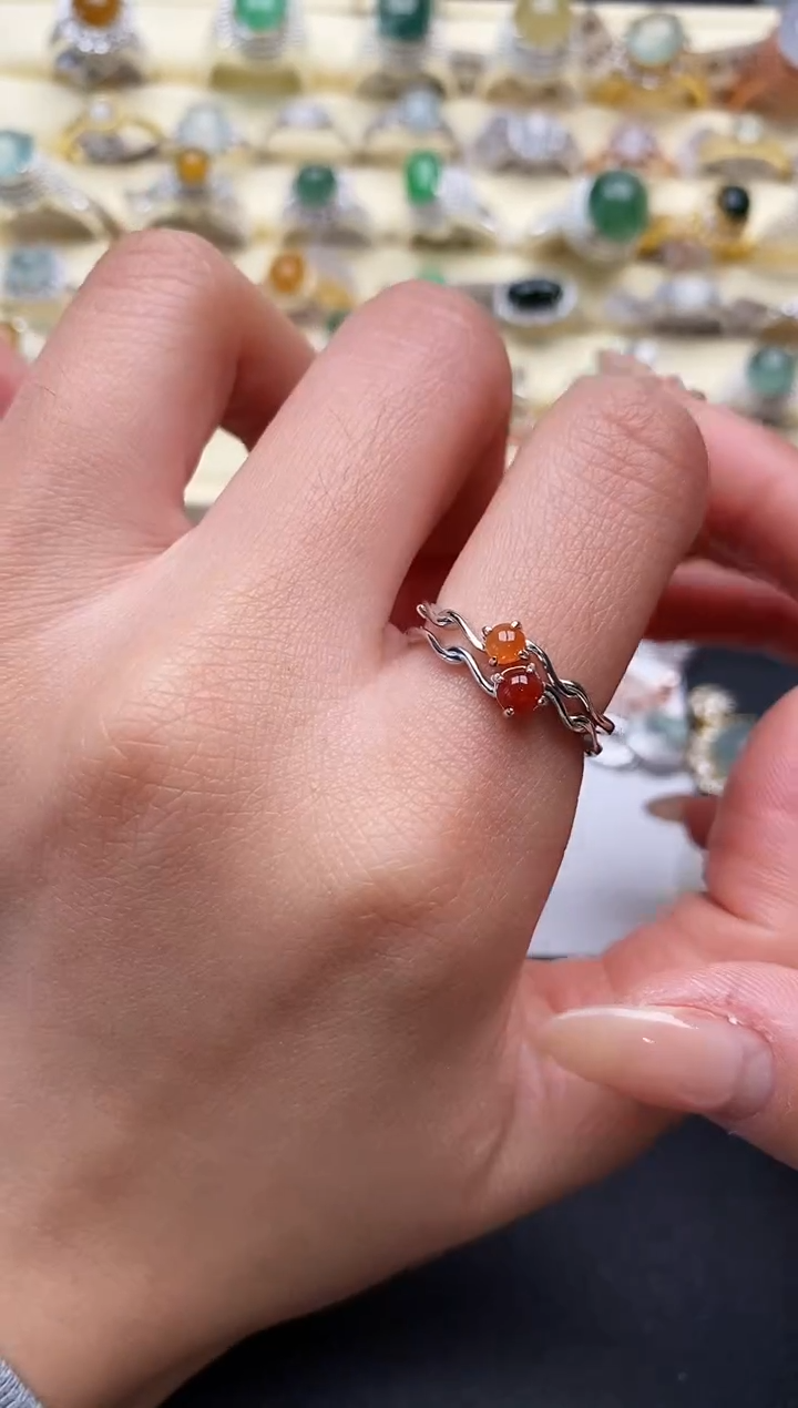 【闪购商品】翡翠戒指银S925镶嵌111111+6