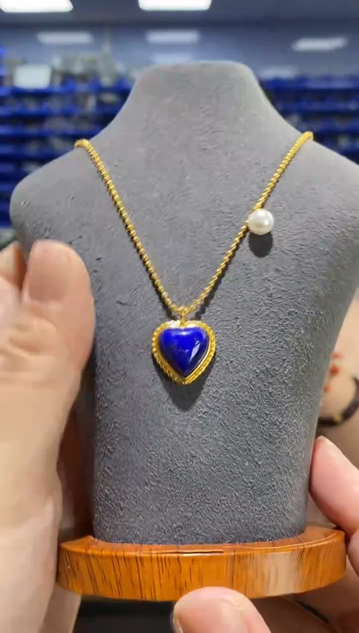 银S925镶嵌青金石颈饰DZ6635