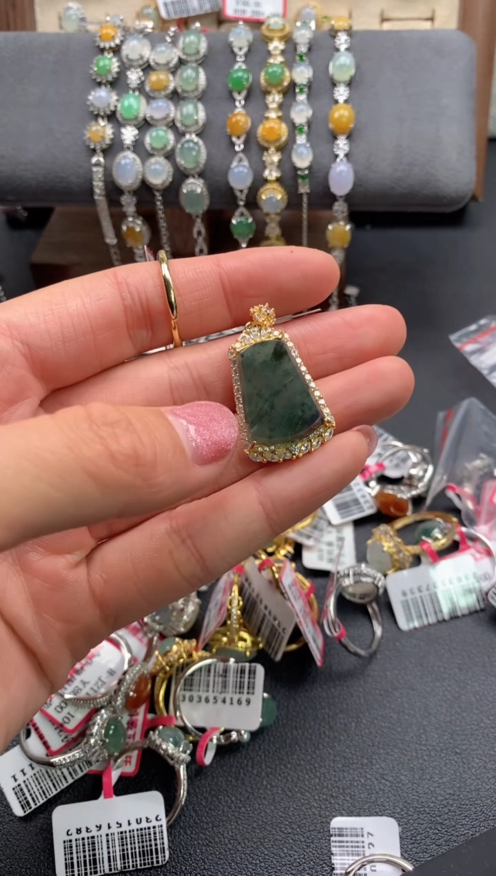 【闪购商品】翡翠戒指银S925镶嵌2222222       2