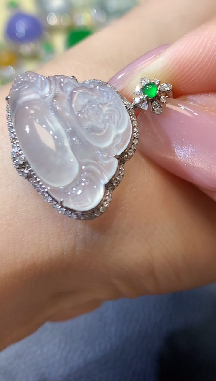 【闪购商品】翡翠吊坠(不含链)18K金镶嵌D1