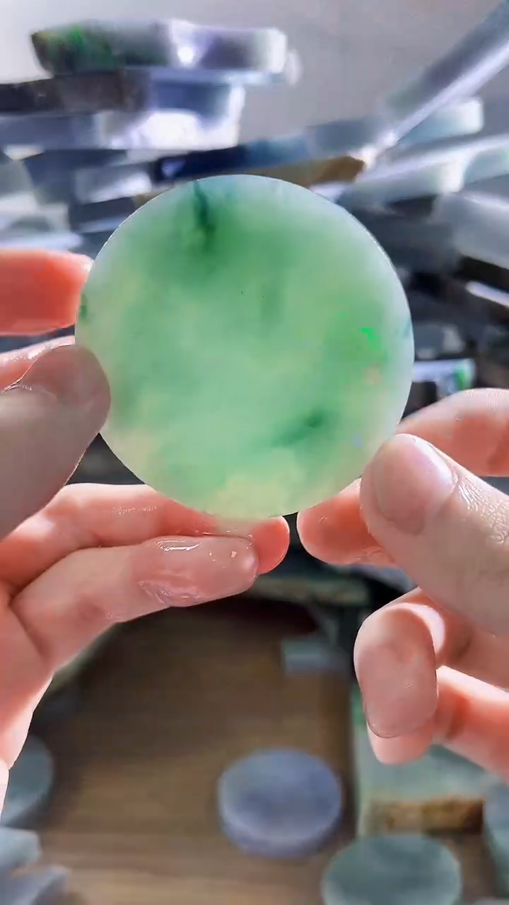 翡翠裸石缅甸翡翠A货文3192