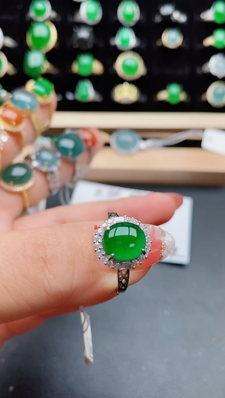 【闪购商品】翡翠戒指银S925镶嵌5085050