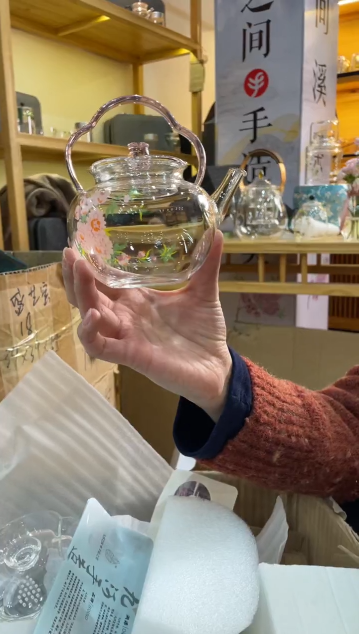 手工艺品玻璃铃兰小壶粉把桃花