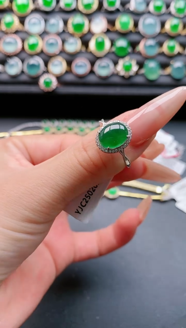 【闪购商品】翡翠戒指银S925镶嵌1111111