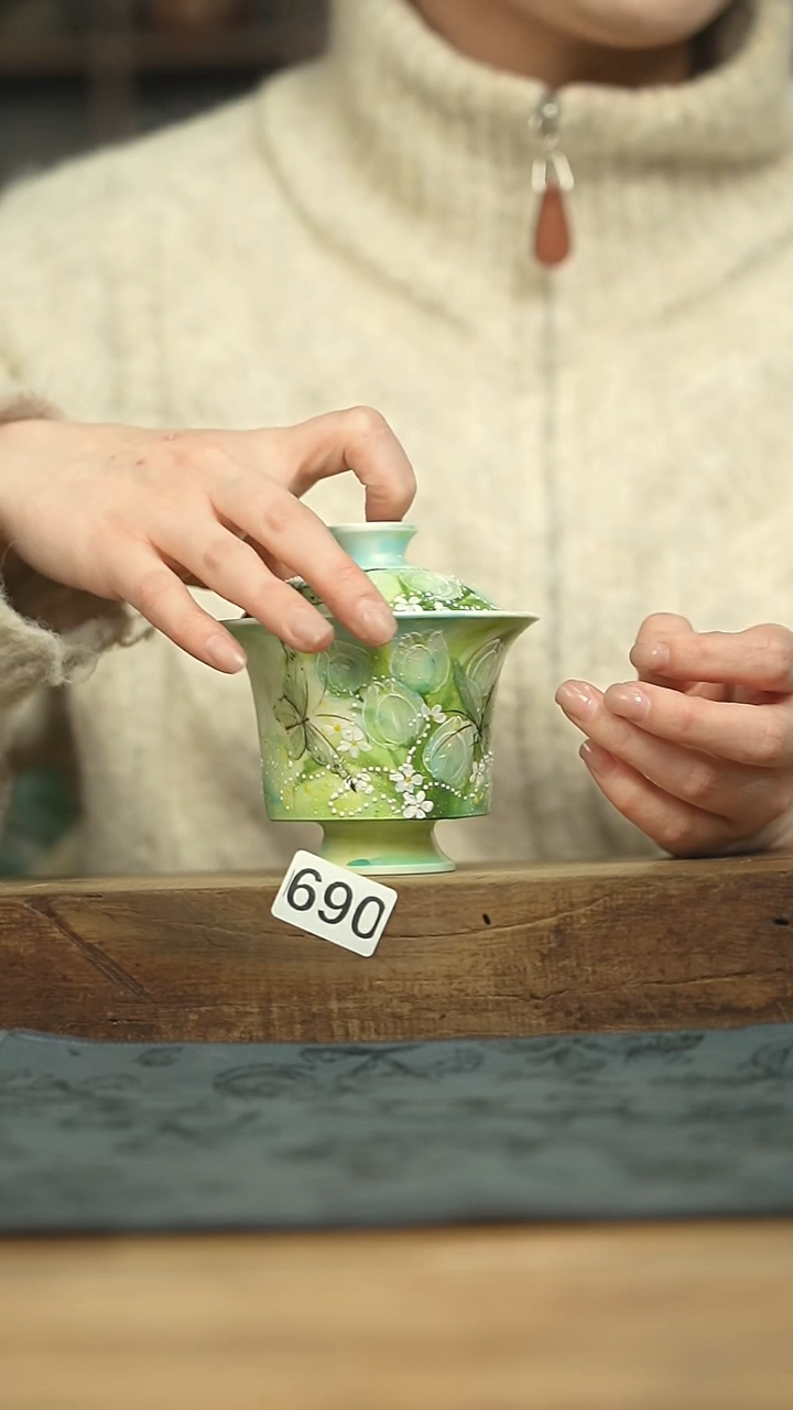 设计师手作款！！十七设计师盖碗