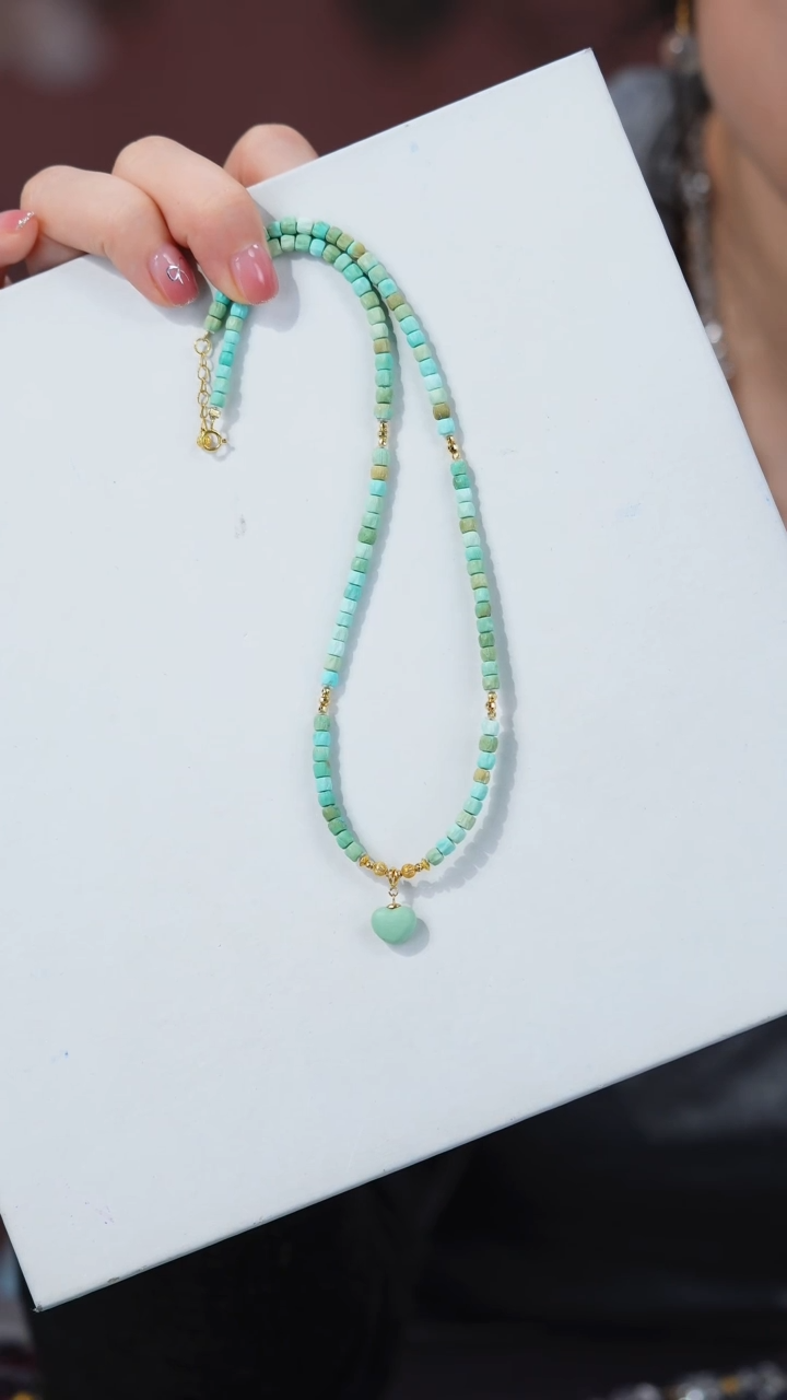 【闪购商品】绿松石项链18K金镶嵌1