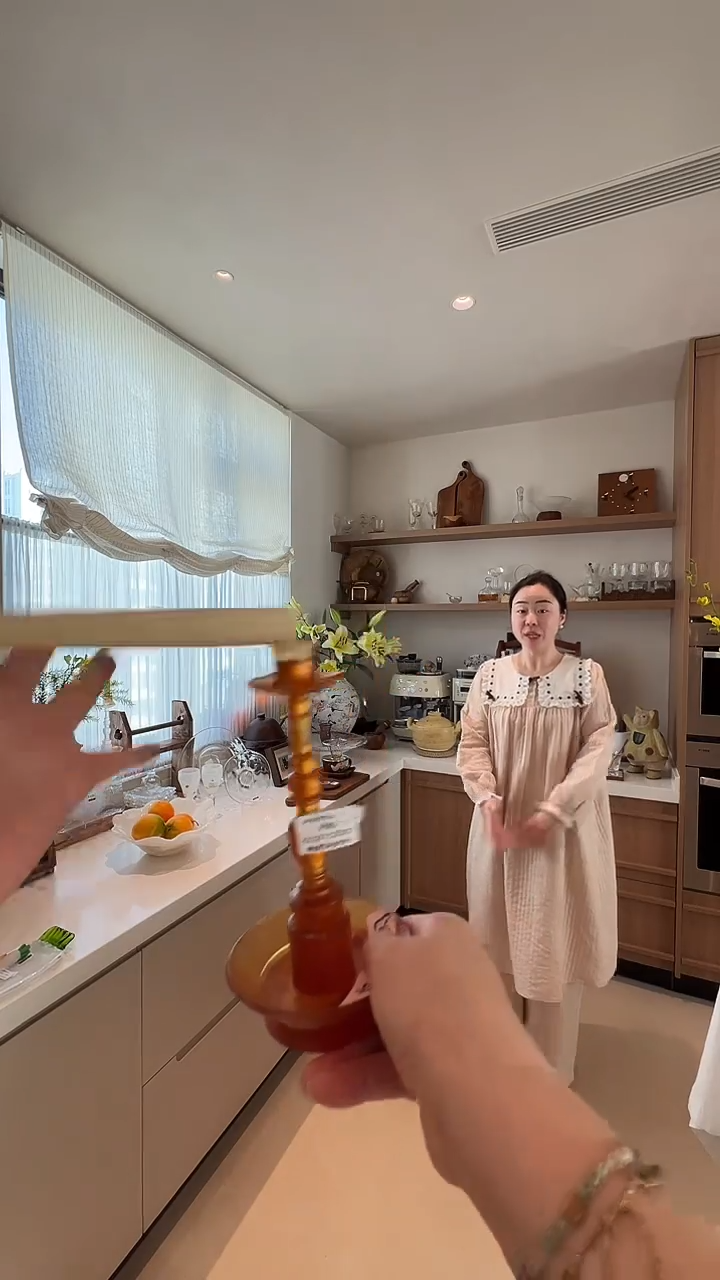 奶*茶道摆件0000蜜蜡色平安烛台3007