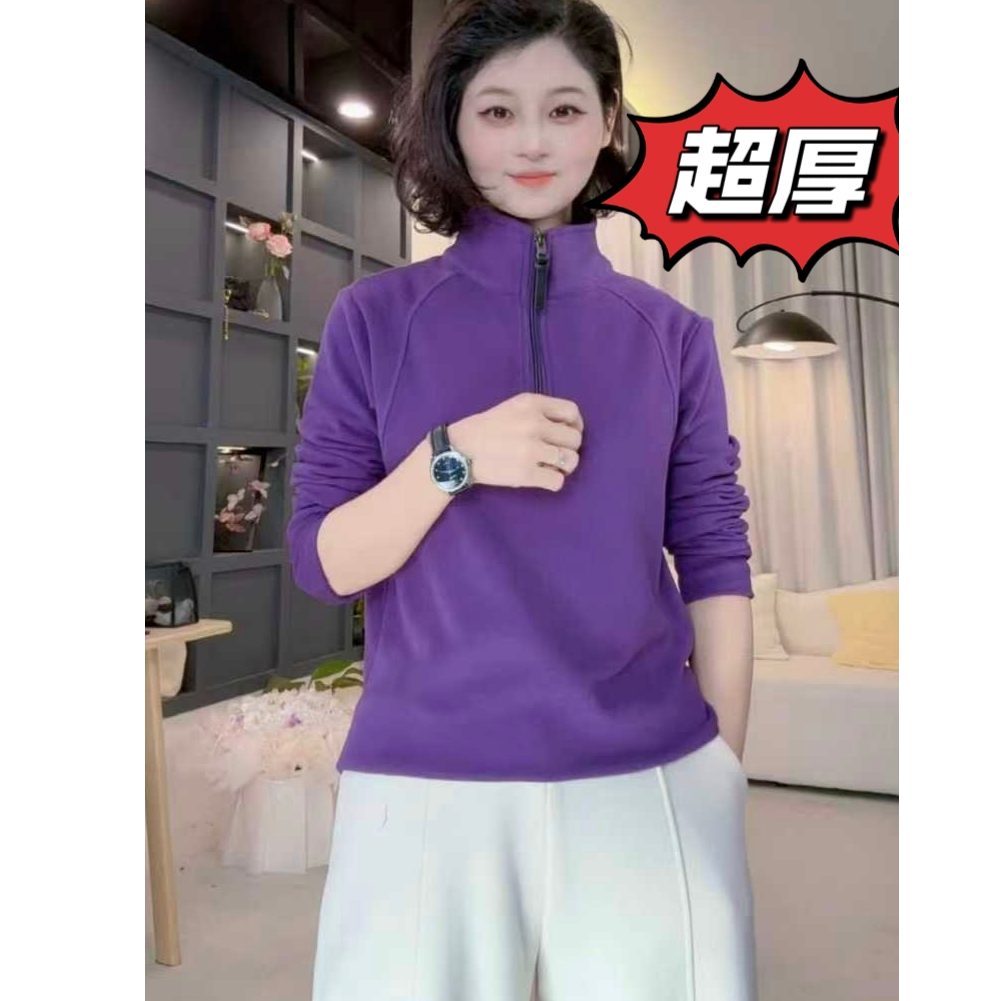 加绒加厚保暖 零下可穿立领保暖打底衫修身显瘦长袖休闲上衣03