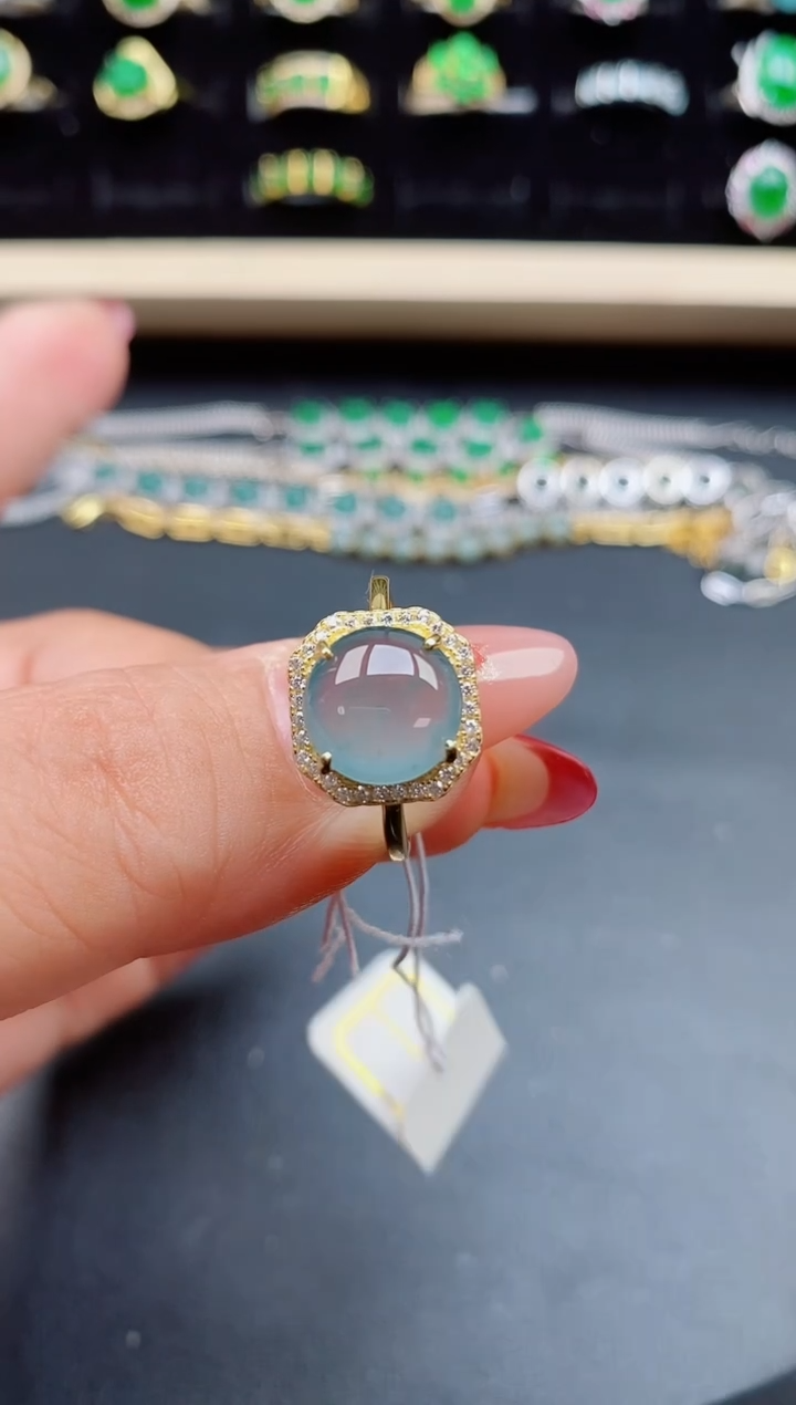 【闪购商品】翡翠戒指银S925镶嵌2132