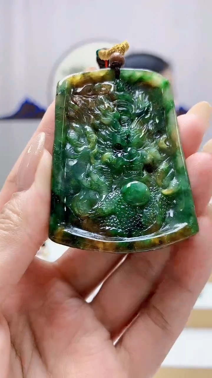 未镶嵌定制翡翠4852MM-毛货挂件50