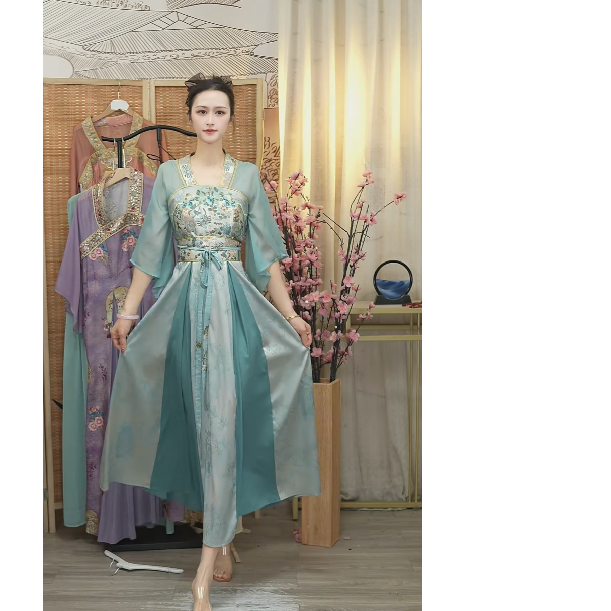 花无雪2025夏季新款中国风飘逸日常长款连衣裙1517