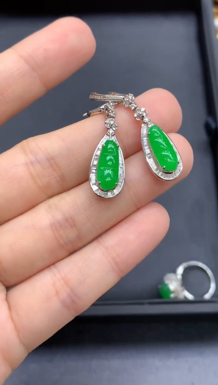 18K金镶嵌翡翠耳饰731-中国好珍宝