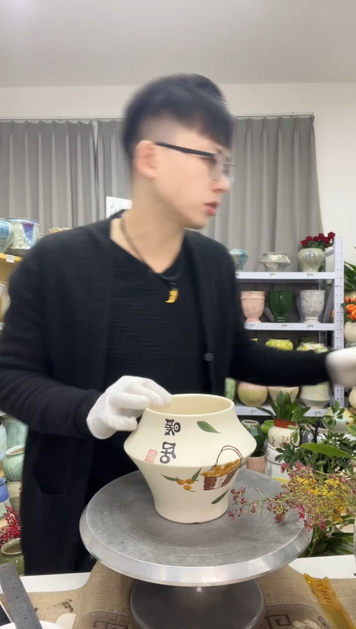 12.25陶瓷花盆直播链接高.    14  口11